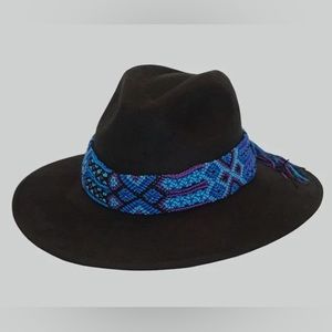 ALUMAH "Ba'yuk" BLACK Hand-finished HAT with Handmade Woven Band